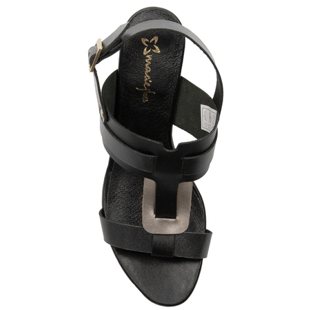 Maciejka Women's Leather Heeled Black Sandals
