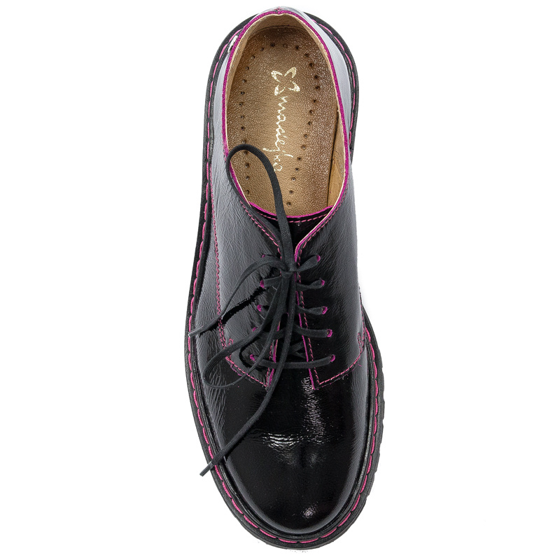 Maciejka Black+Fuxia Flat Shoes 04087-50/00-5