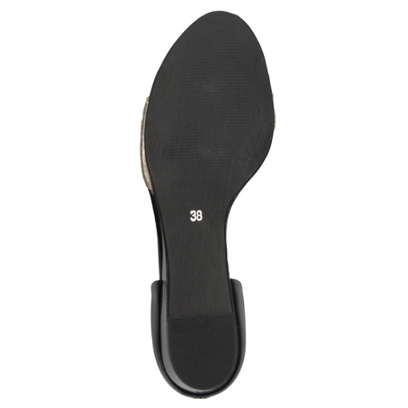 Maciejka Leather Black + Gold Women's Sandals 01971-67/00-5