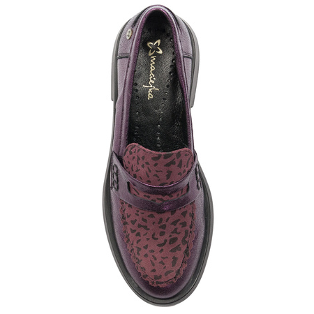 Maciejka Women's Shoes Burgundy Leather Lords 06250-23/00-1