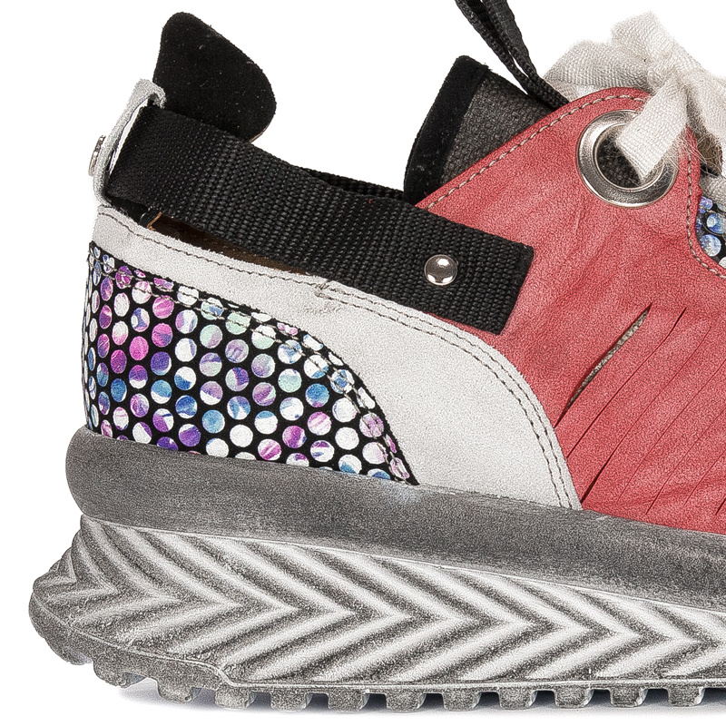 Maciejka Women's leather shoes Coral-Black