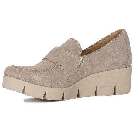 Maciejka Dark Beige Suede Leather Flat Shoes 05829-10/00-1