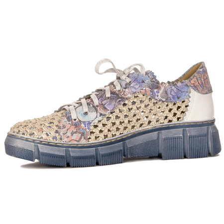 Maciejka Perforated Leather Platform Shoes Blue 05850-06-00-1