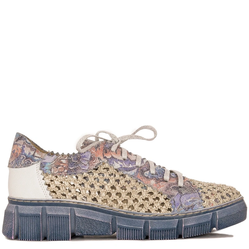 Maciejka Perforated Leather Platform Shoes Blue 05850-06-00-1