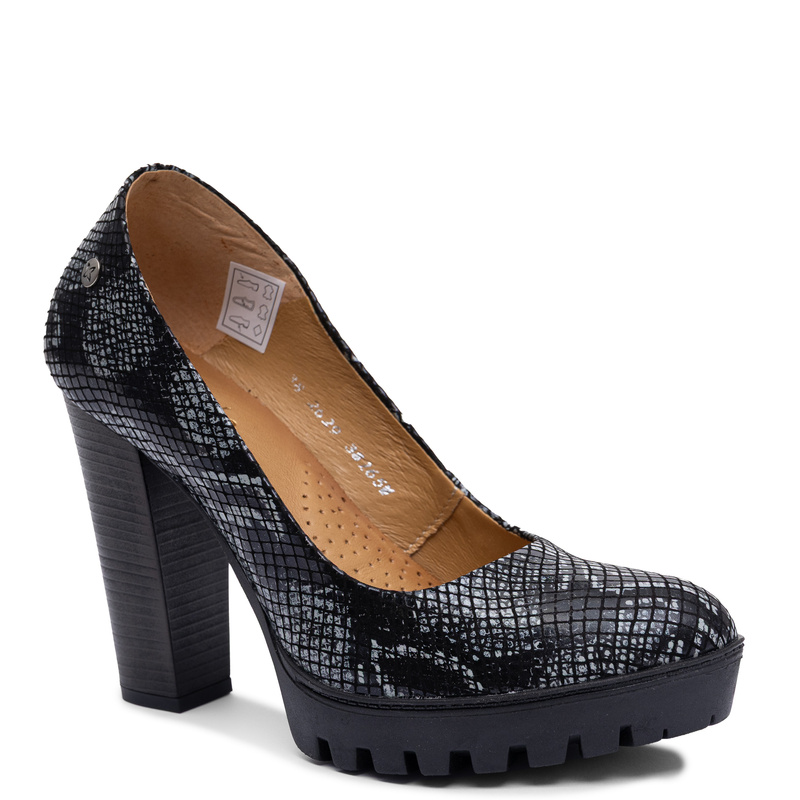 Maciejka Leather Pumps Textured Finish Classic Elegance Black 2629W-12/00-1