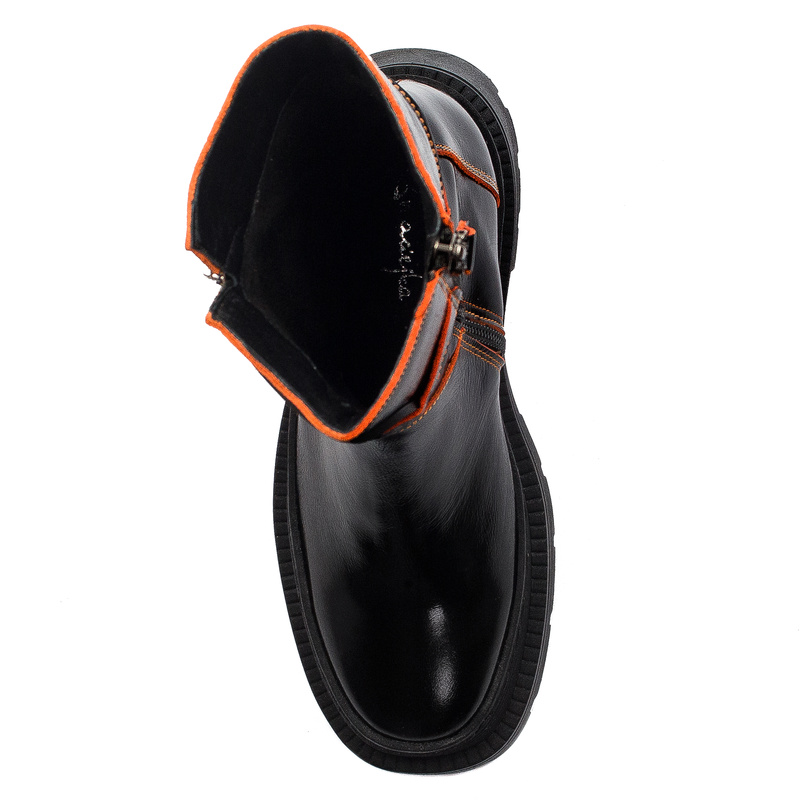 Maciejka Black+Orange Women's Boots