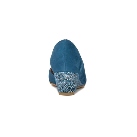Maciejka 01304-54-00-1 Navy+Flowers Flat Shoes