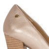 Maciejka Leather Pumps Block Heel With Platform Gold 02629-52/00-1