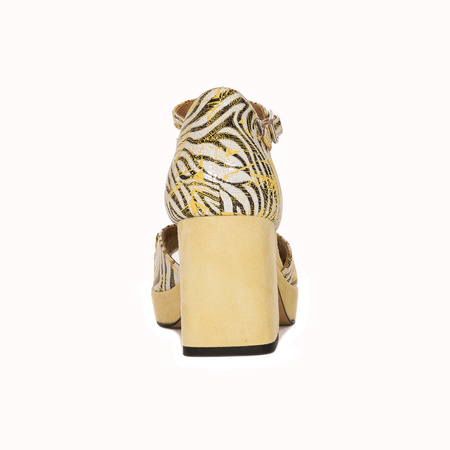 Maciejka Women's sandals in natural velor leather yellow