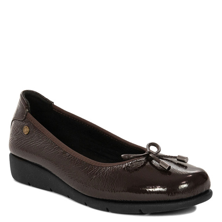 Maciejka Patent Slip-On Loafers Refined Wedge Brown P6504-02/00-8