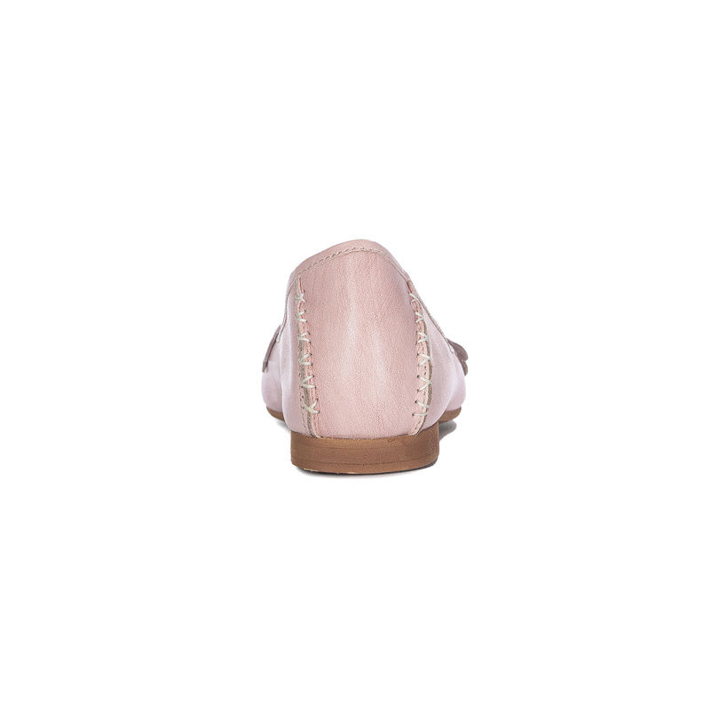 Maciejka Leather Ballet Flats Interlaced Hand-Stitched Pink 01358-51/00-0