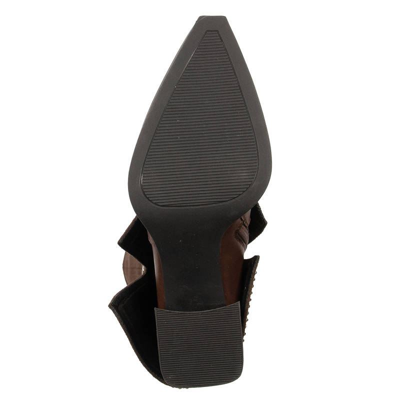 Maciejka Leather Suede-Cuff Block-Heel Boots Brown K7206-02/00-8