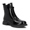 Filippo Women's Patent Leather Ankle Boots, Black