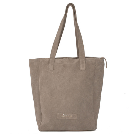 Maciejka Women's Grey Velor Leather Handbag