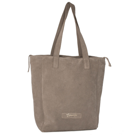 Maciejka Women's Grey Velor Leather Handbag