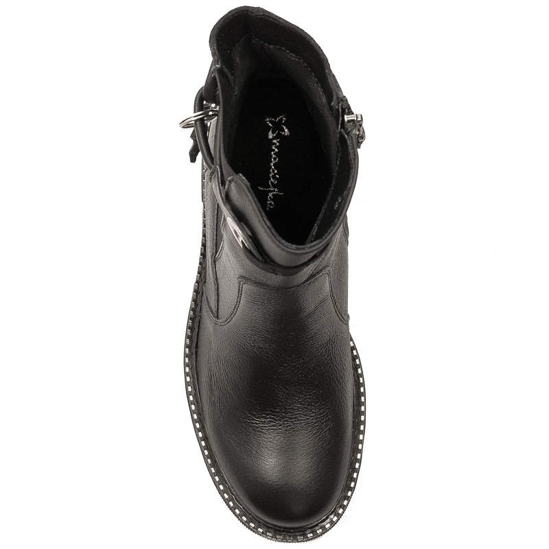 Maciejka Black Leather Women's Boots 05727-01/00-6