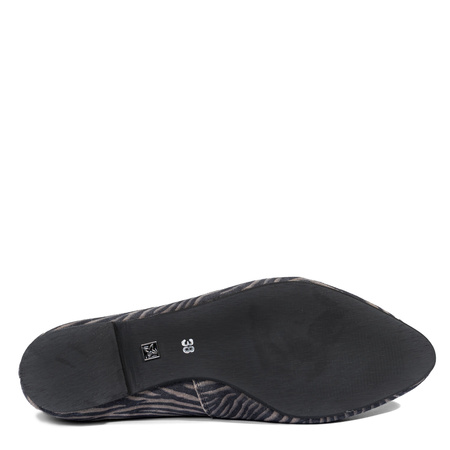 Maciejka Suede Leather Ballerinas Almond Toe Beige-Black 4100W-01/00-8