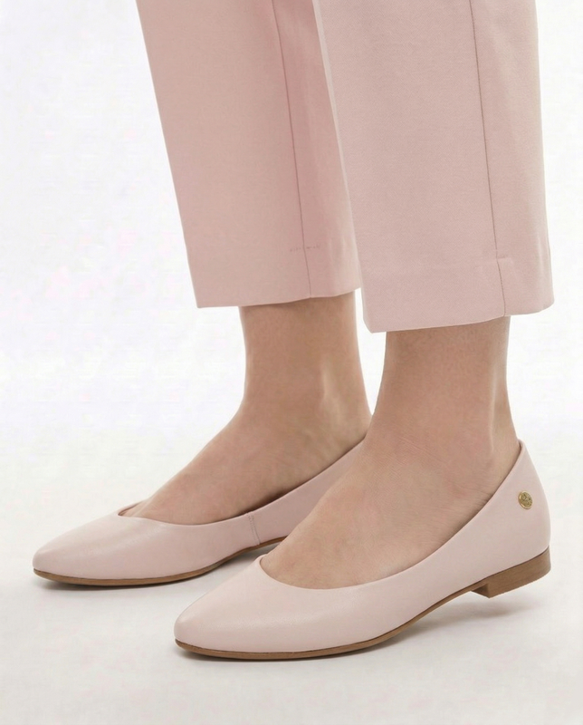 Maciejka Leather Almond Toe Ballet Flats Beige 4100W-15/00-8