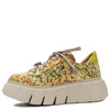 Maciejka Leather Platform Derby Lace-Ups Patterned Green-Yellow 06891-07/00-8