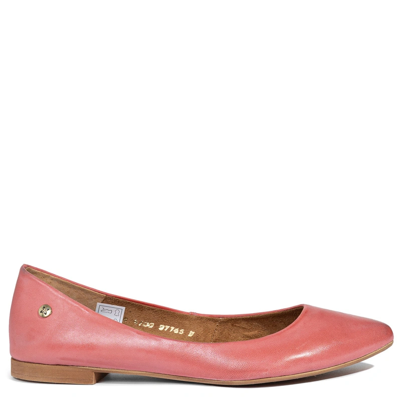 Maciejka Women's Genuine Leather Ballet Flats Flat Heel 1 cm Coral 4100W-04/00-8