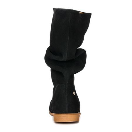 Maciejka Velour Leather Knee-High Boots Black 05057-01/00-6