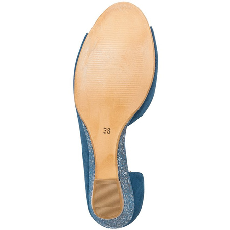 Maciejka 01304-54-00-1 Navy+Flowers Flat Shoes