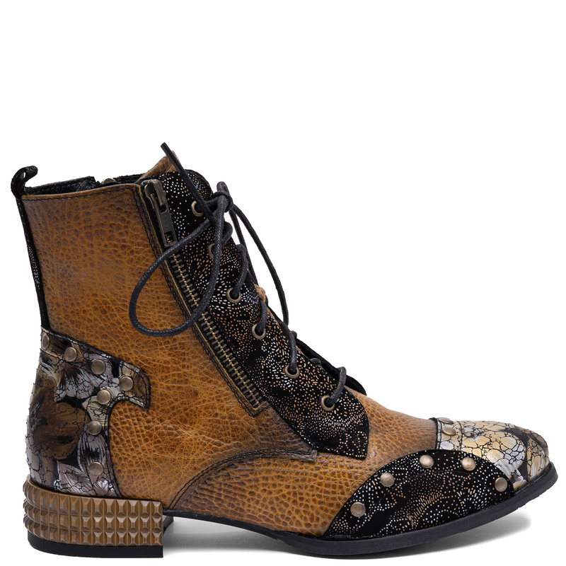 Maciejka Leather Multicolour Ankle Boots with Insulation 07613-07/00-8