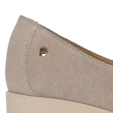 Maciejka Dark Beige Suede Leather Flat Shoes 05829-10/00-1