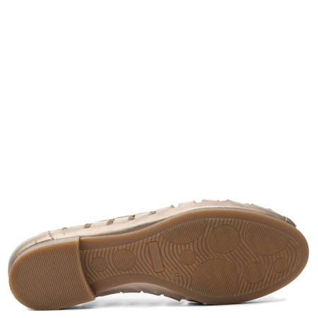Maciejka Leather Ballet Flats Cutout Peep-Toe Gold P7540-25/00-1