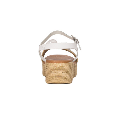 Maciejka white leather women's espadrilles sandals