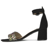 Maciejka Black Sandals with flowers 04141-48/00-5