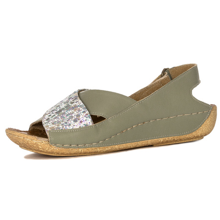 Maciejka Leather Pistachio Women's Sandals