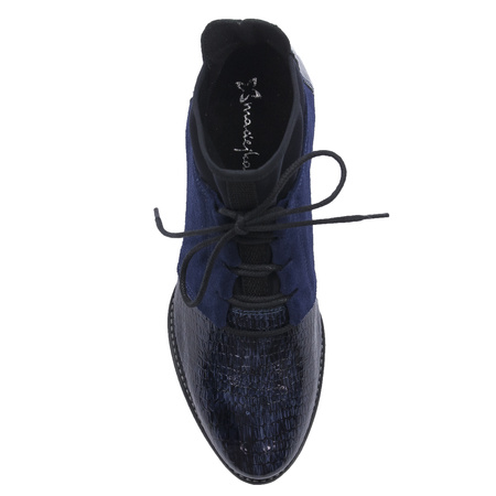 Maciejka Navy Blue Lace-up Boots 04744-27/00-7