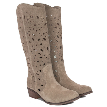 Maciejka women's Beige Knee-High Boots