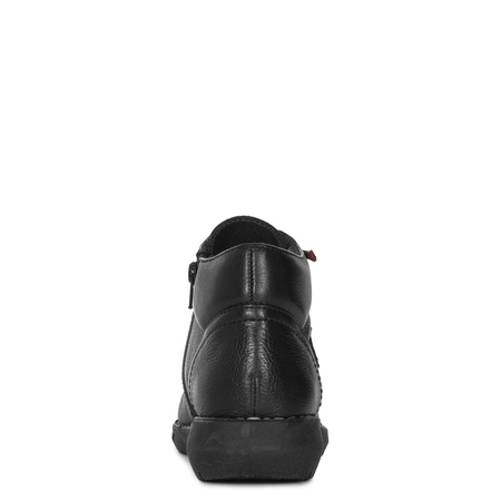 Maciejka Leather Ankle Boots Elastic Laces Side Zip Black P7240-01/00-1