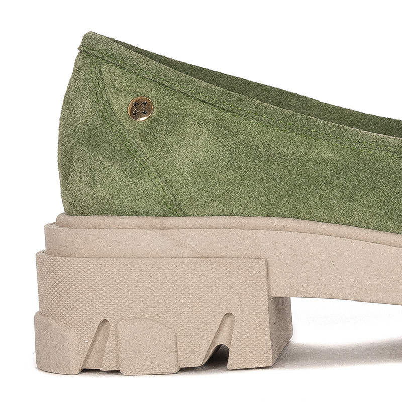 Maciejka Women's shoes green suede leather