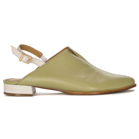Maciejka Women's sandals, pointed, natural leather green