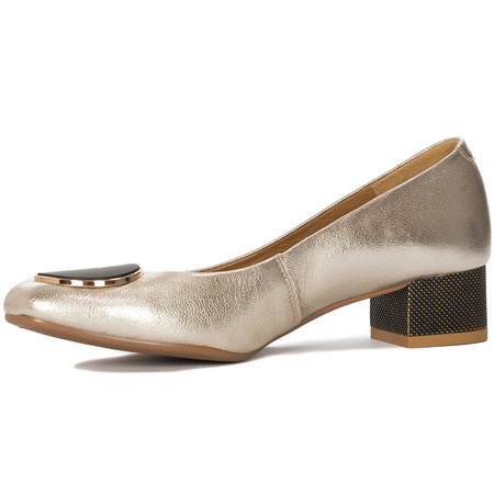 Maciejka Women's Gold Leather Pumps 05960-25/00-1