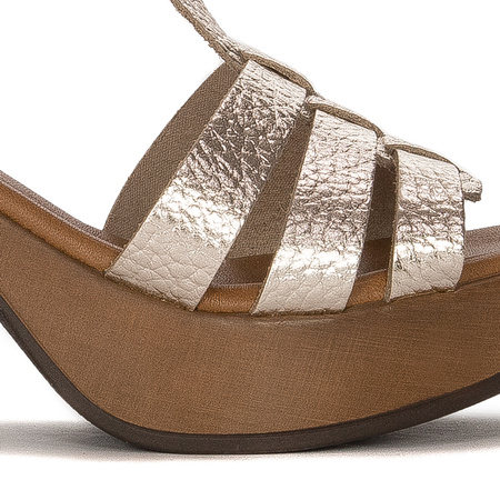 Maciejka Gold Women's Leather Sandals