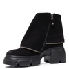 Maciejka Suede Ankle Boots Asymmetric Zip Black 07145-01/00-8