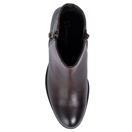 Maciejka Leather Ankle Boots with Croco Embossing Bordeaux H7170-23/00-7