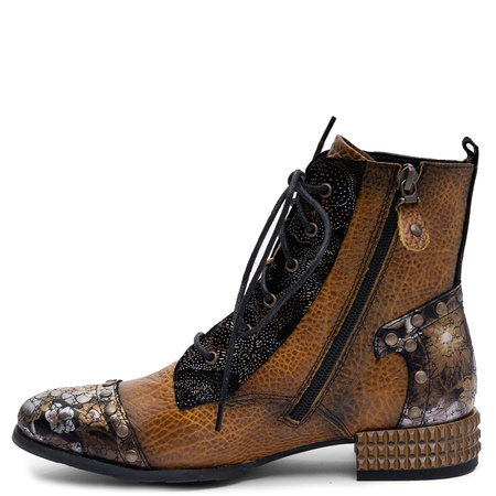 Maciejka Leather Multicolour Ankle Boots with Insulation 07613-07/00-8