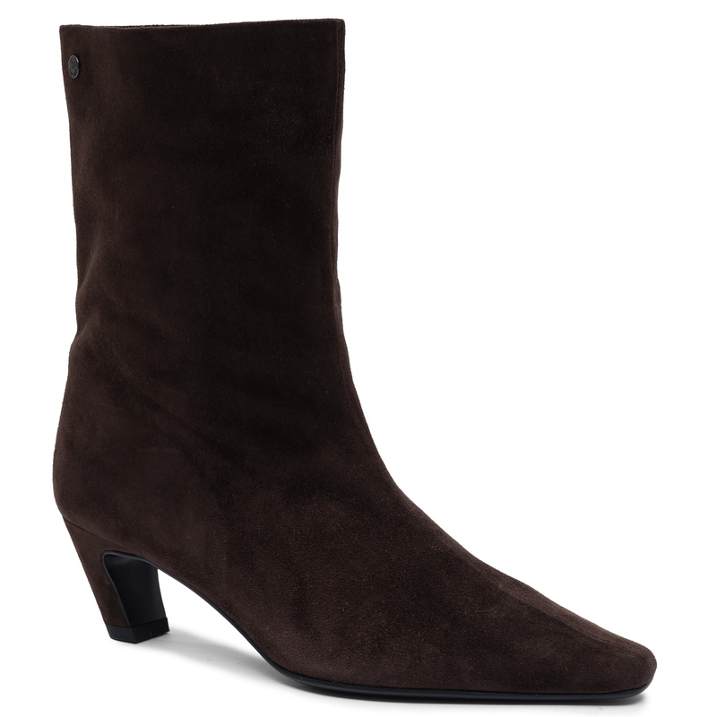 Maciejka Suede Women's Heeled Ankle Boots Chocolate Brown K7791-02/00-7