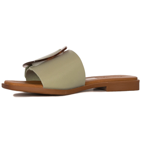 Maciejka Green Women's Leather Slides