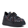 Maciejka Leather Platform Sneakers With Confetti Print, Black 6191W-04/00-8 