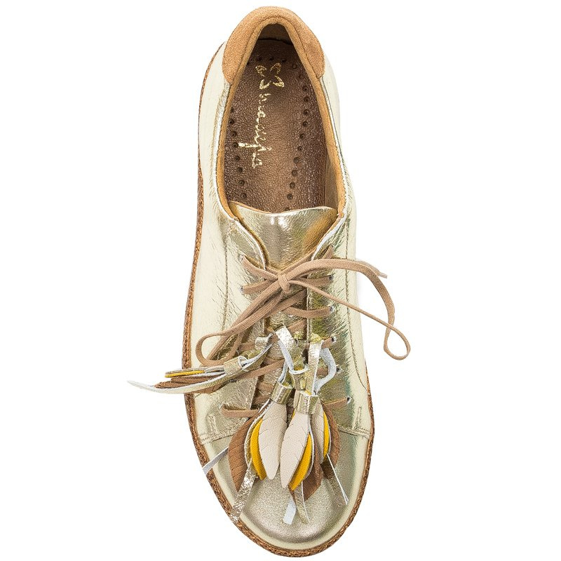Maciejka Gold Flat Shoes 04550-25/00-5