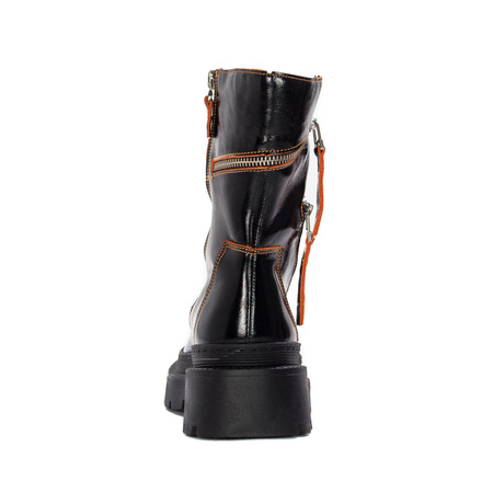 Maciejka Black+Orange Women's Boots