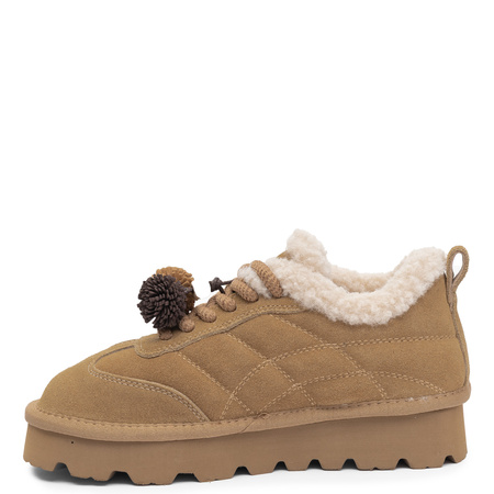 Maciejka Beige Leather Platform Snow Boots D7867-04/00-4