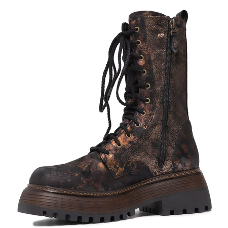 Maciejka Women's Brown and Gold Leather Shoes
