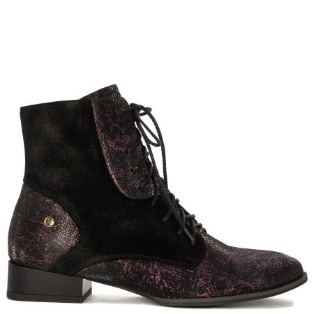 Maciejka Black and Burgundy Leather women's Boots 6193A-01/00-8